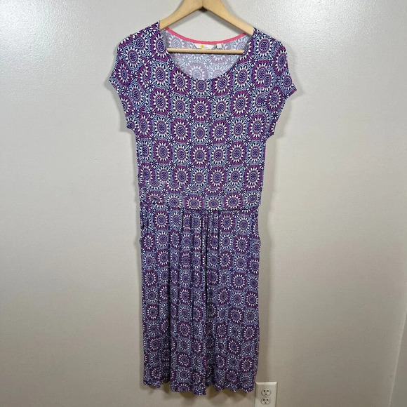 Boden Amelie Jersey Dress Size 10 Long Tall Pockets Short Sleeves Teacher Preppy - Picture 1 of 8